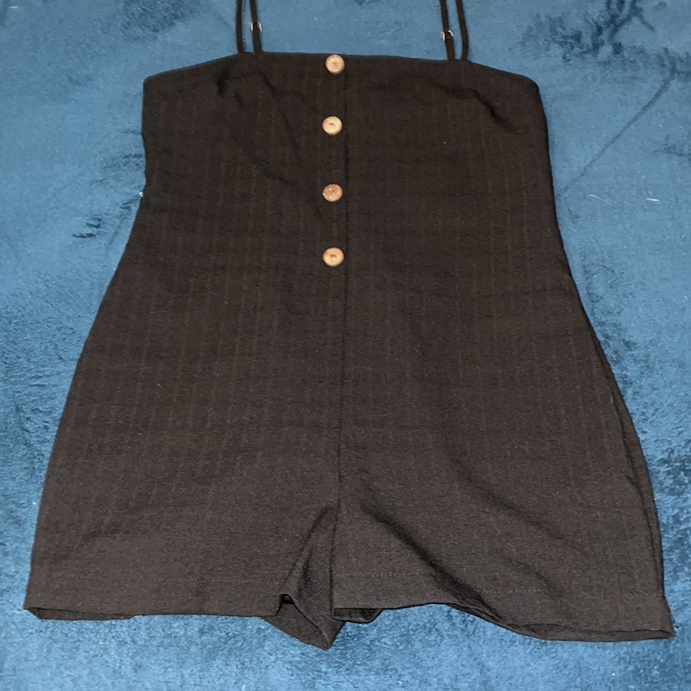 NWT Black Forever 21 Button Romper M